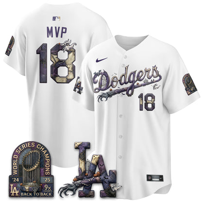 Los Angeles Dodgers Nightmare Edition Vapor Jersey - Stitched