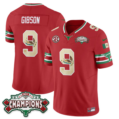 Texas Longhorns Mexico Edition Vapor Jersey - Stitched-NQD
