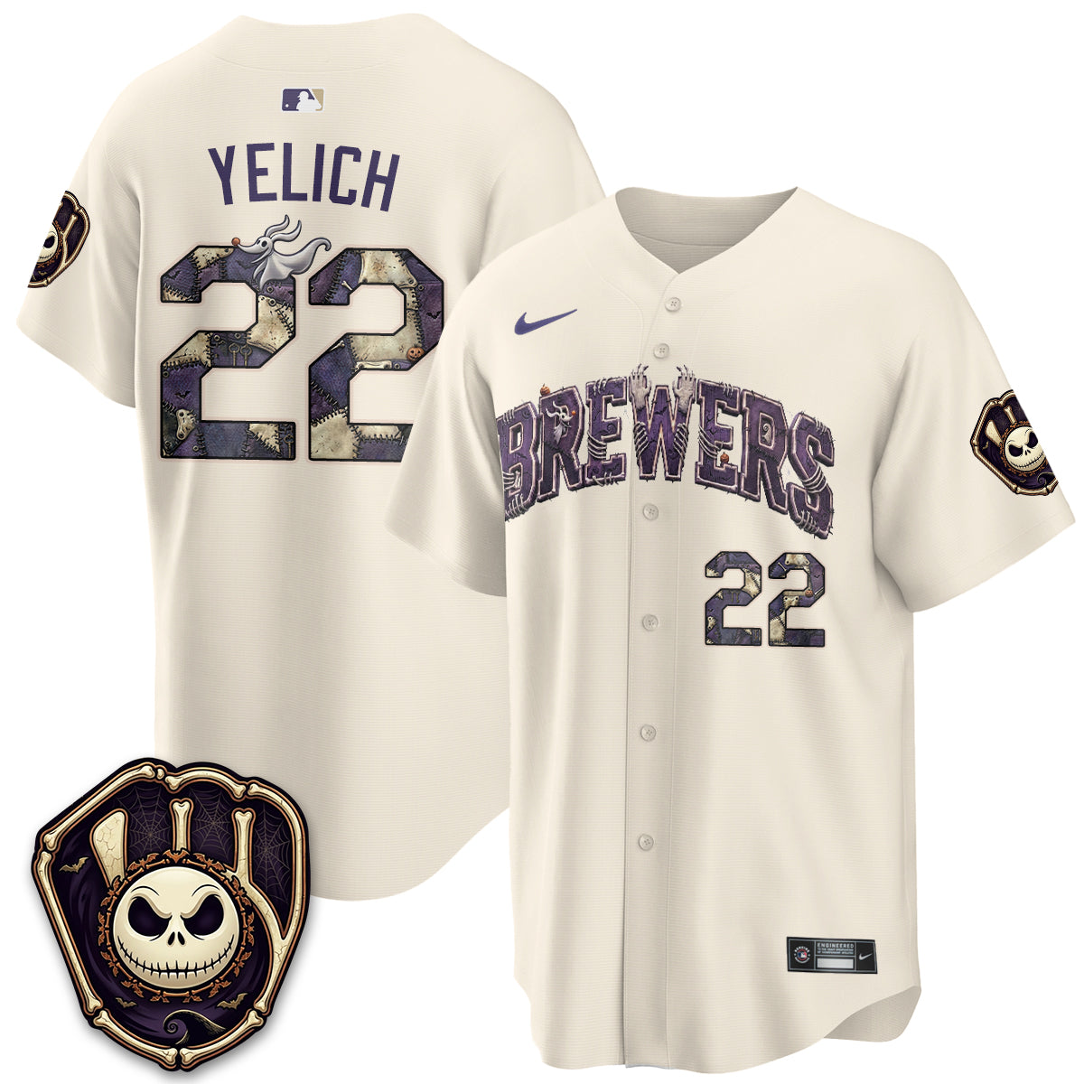 Milwaukee Brewers Nightmare Edition Vapor Jersey - Printed