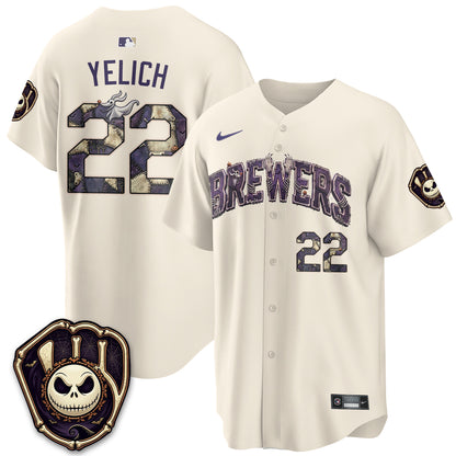Milwaukee Brewers Nightmare Edition Vapor Jersey - Printed