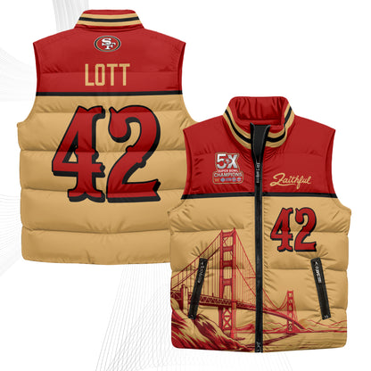 San Francisco 49ers Faithful Puffer Vest - Printed
