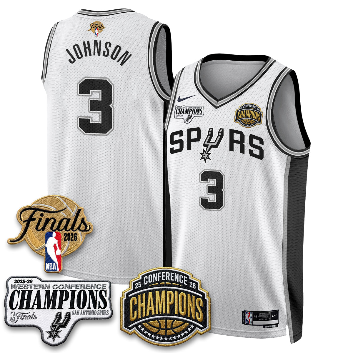 San Antonio Spurs 2026 NBA Western Conference Champions Vapor Jersey - Stitched