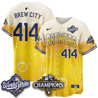 Milwaukee Brewers "Pitcher & Pint" WS26 & 2026 NL Champions Vapor Jersey - Stitched (V2)