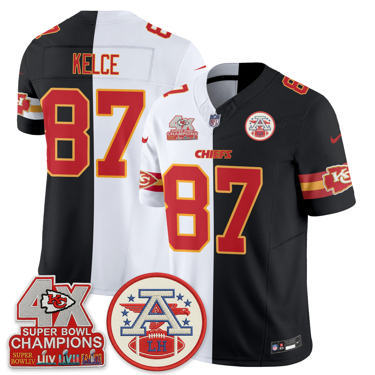 Kansas City Chiefs Split Edition Vapor Jersey - Stitched