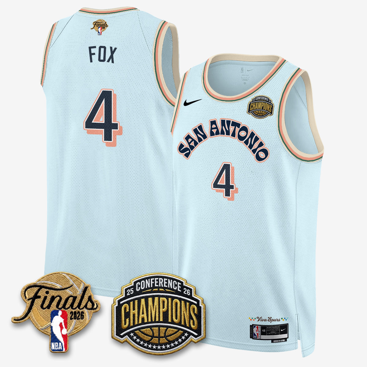 San Antonio Spurs 2026 NBA Western Conference Champions Vapor City Edition Jersey - Stitched