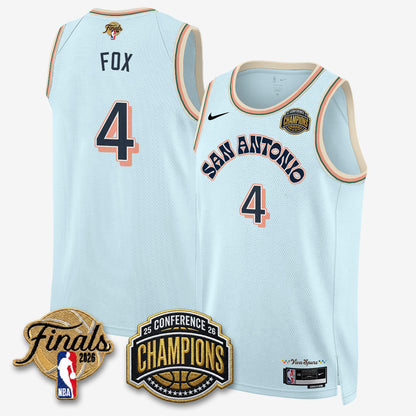 San Antonio Spurs 2026 NBA Western Conference Champions Vapor City Edition Jersey - Stitched