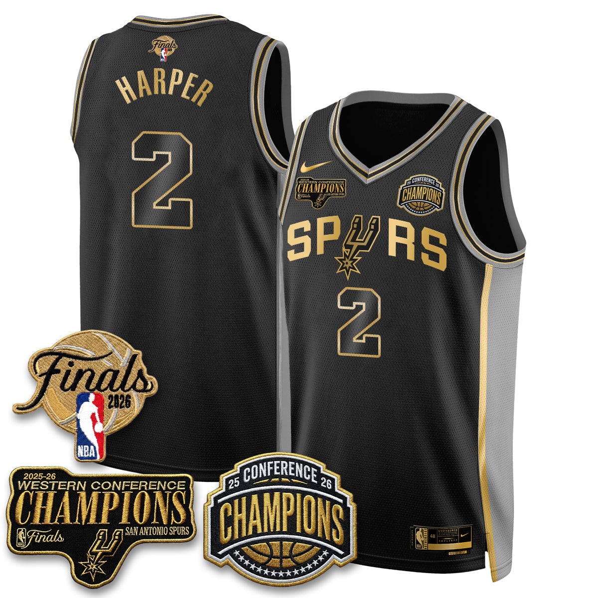 San Antonio Spurs 2026 NBA Western Conference Champions Vapor Special Edition Jersey - Stitched