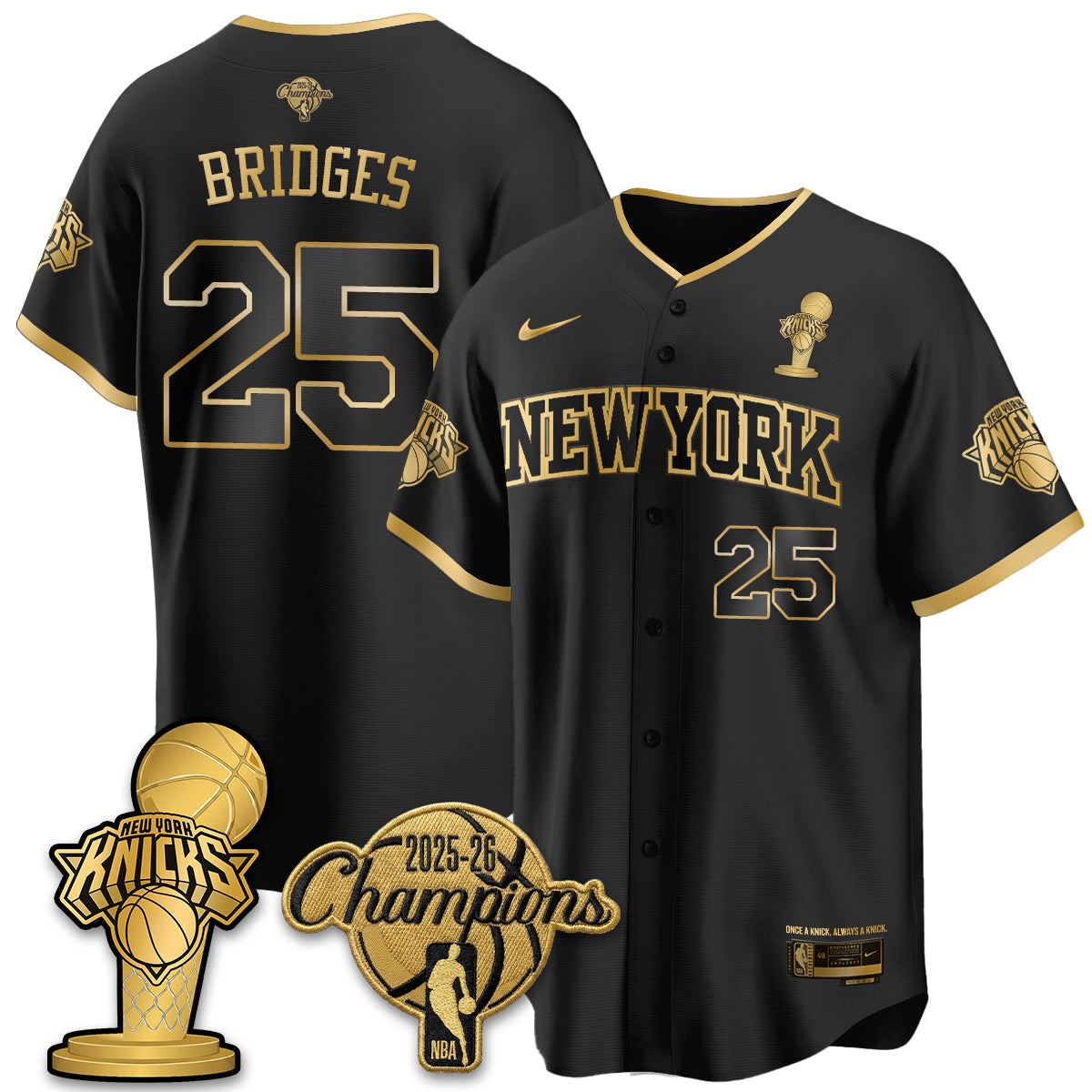 New York Knicks 2026 NBA Champions Vapor Jersey - Stitched