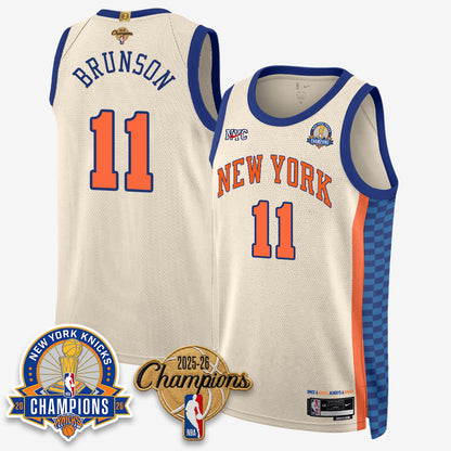 New York Knicks 2026 Basketball Champions Gold Edition Vapor Jersey- Stitched