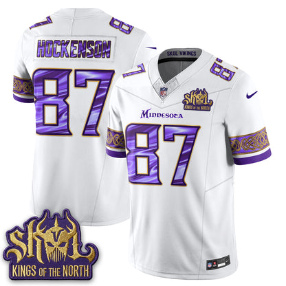 Minnesota Vikings Fangear Edition Warrior Skol Patch Vapor Jersey - Stitched