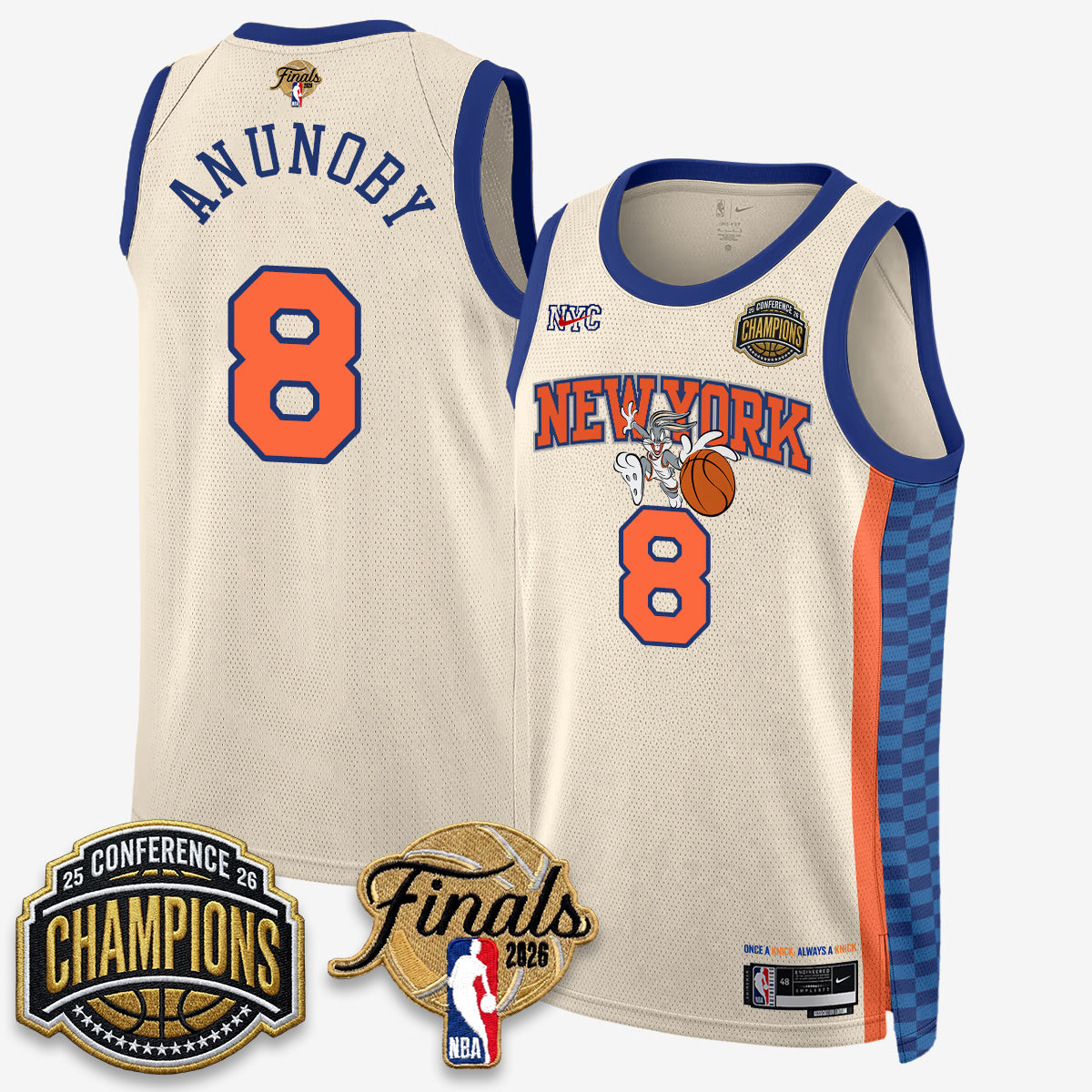 New York Knicks 2026 NBA Eastern Conference Champions x Looney Tunes Vapor Jersey V2- Stitched
