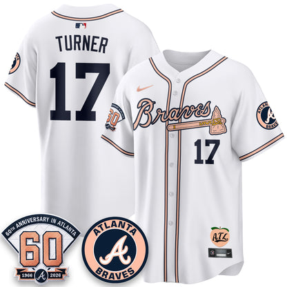 Atlanta Braves 60th Anniversary Peach Edition Vapor Premier Limited Jersey - All Stitched (1)