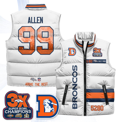Denver Broncos "Mile High" Puffer Vest - Printed