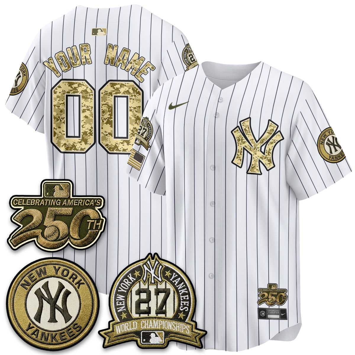 New York Yankees Salute to Service 2026 Vapor Limited Custom Jersey - Stitched