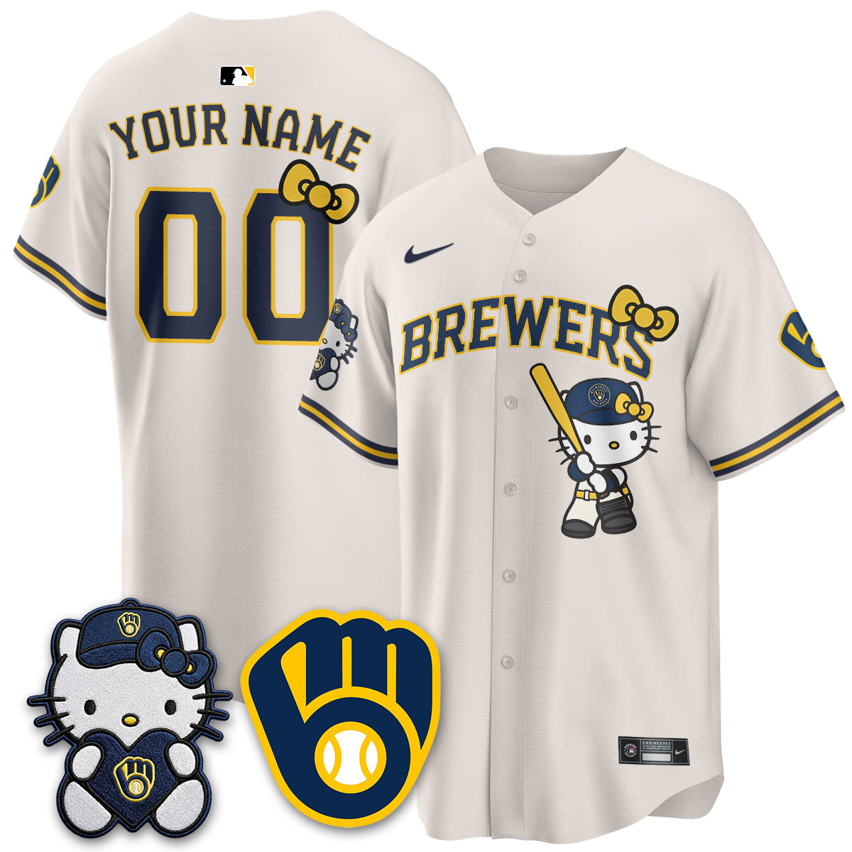 Milwaukee Brewers Meow KT Night Vapor Limited Custom Jersey - Stitched
