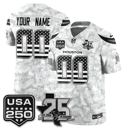 Houston Texans 2026 Salute to Service Edition Vapor Custom Jersey - Stitched