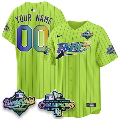 Tampa Bay Rays 2026 AL Champions Limited Custom Vapor Jersey - Stitched