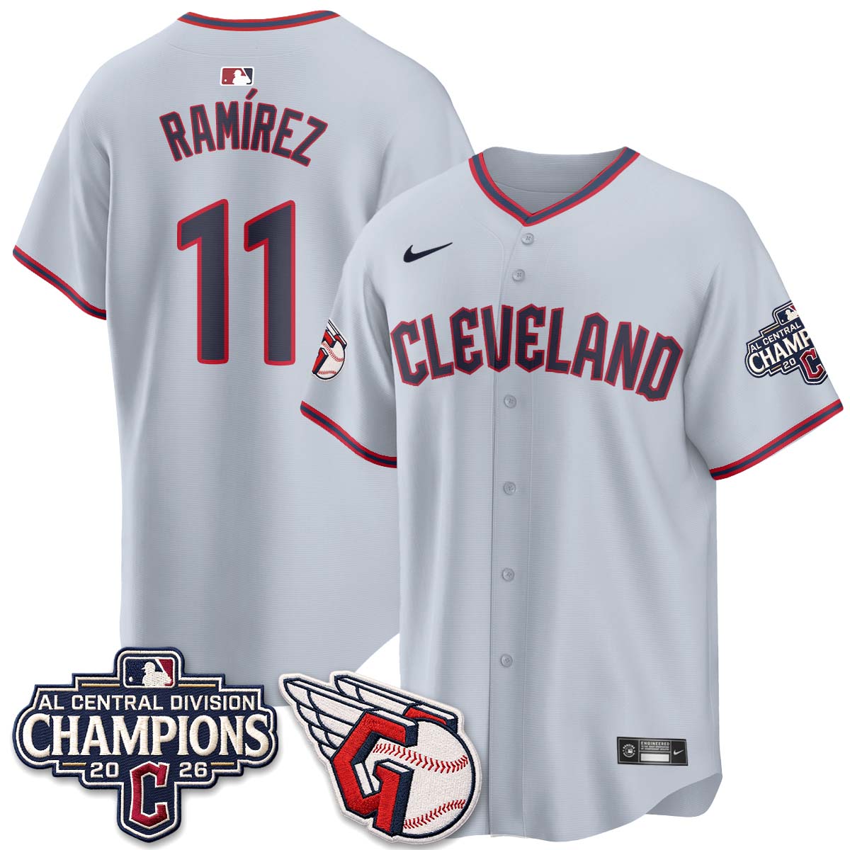Cleveland Guardians 2026 AL Central Champs Vapor Jersey - Stitched