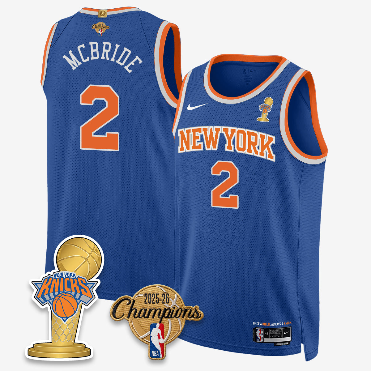 New York Knicks 2026 Basketball Champions Vapor Jersey - Stitched