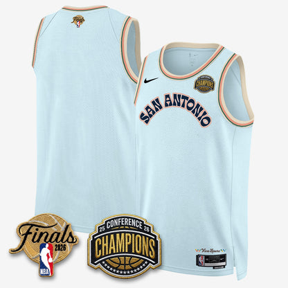 San Antonio Spurs 2026 NBA Western Conference Champions Vapor City Edition Jersey - Stitched