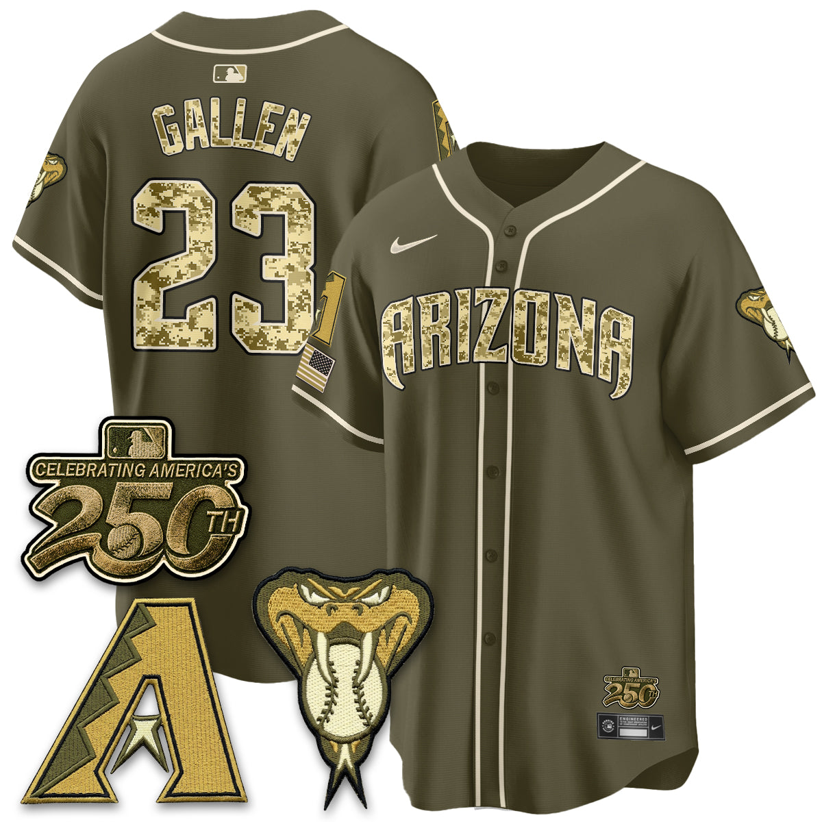 Arizona Diamondbacks Salute to Service 2026 Vapor Premier Limited Jersey - All Stitched