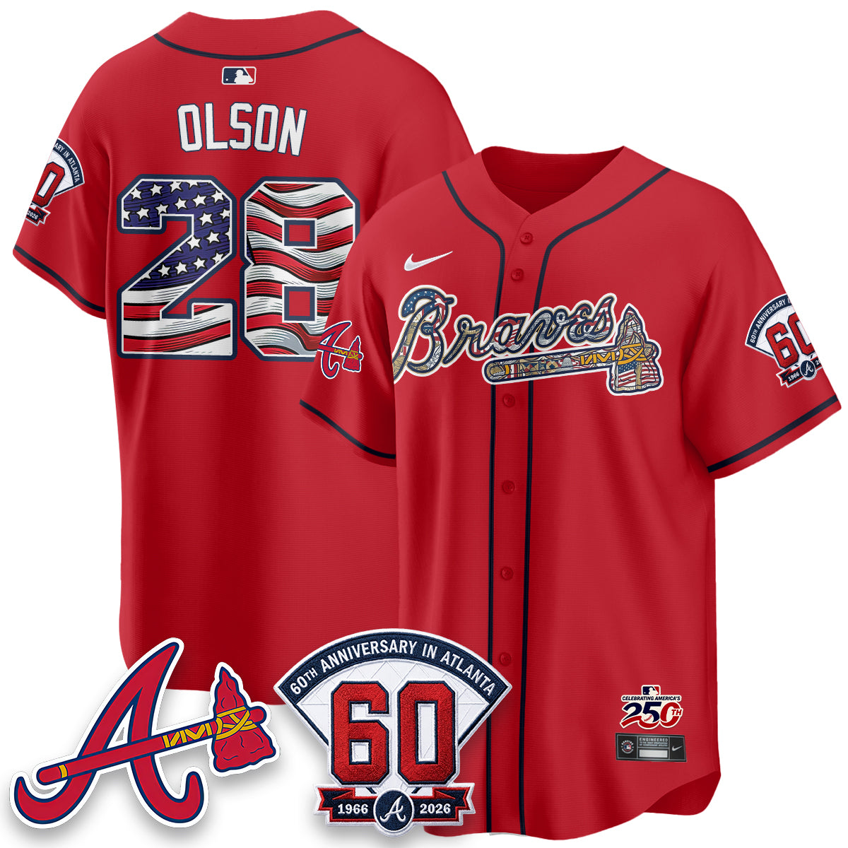 Atlanta Braves 2026 Independence Day USA Vapor Limited Jersey - Stitched
