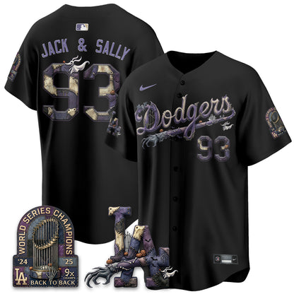 Los Angeles Dodgers Nightmare Edition Vapor Jersey - Stitched