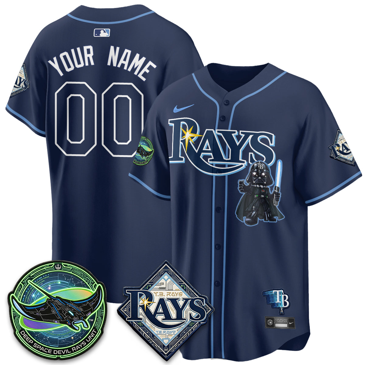 Tampa Bay Rays x SW Vapor Limited Custom Jersey - Stitched