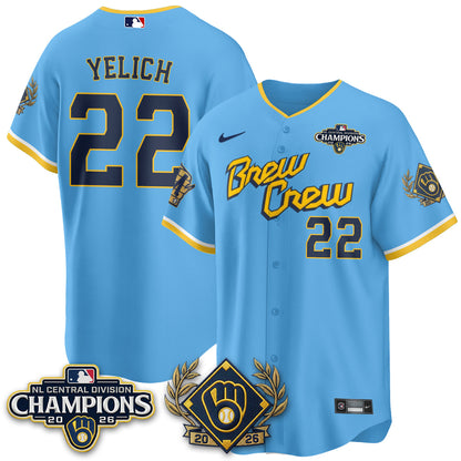 MIL 2026 NL Division Champs Vapor Blue Jersey - Stitched