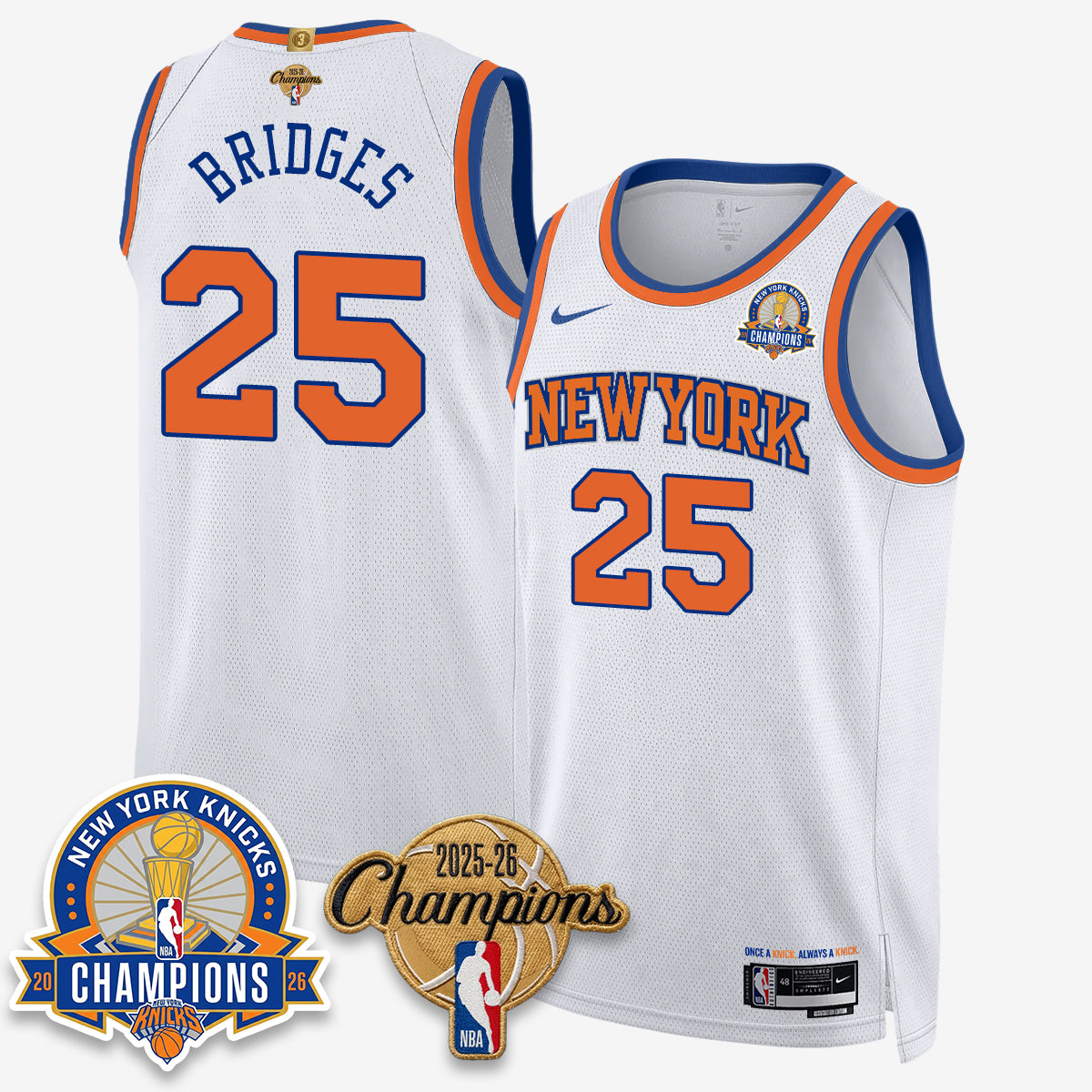 New York Knicks 2026 Basketball Champions Gold Edition Vapor Jersey- Stitched