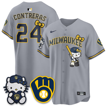 Milwaukee Brewers Meow KT Night Vapor Limited Jersey - Stitched