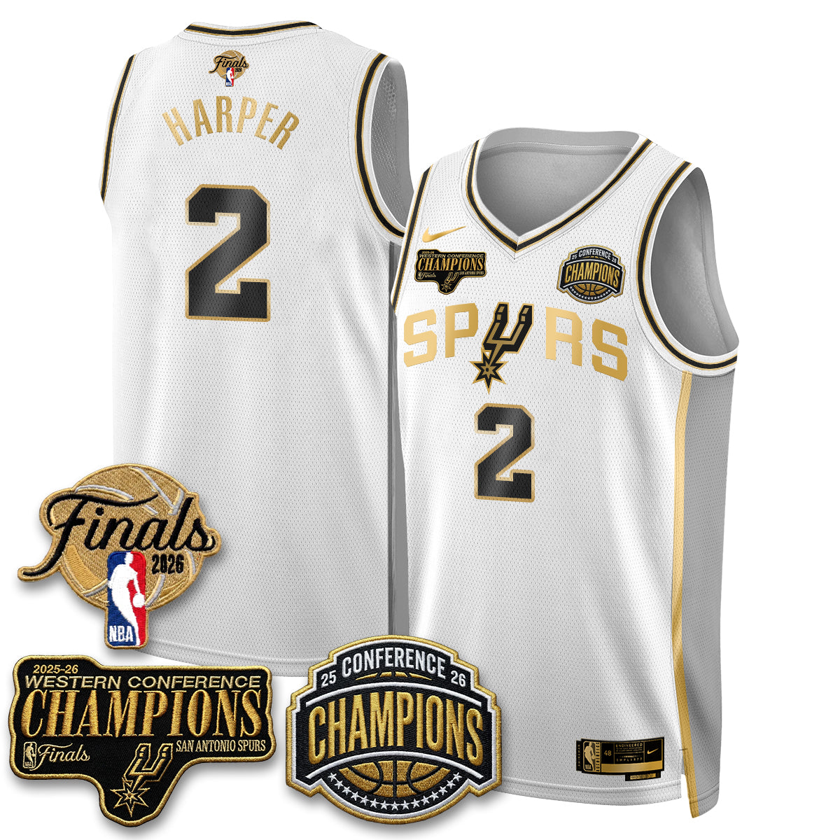 San Antonio Spurs 2026 NBA Western Conference Champions Vapor Special Edition Jersey - Stitched