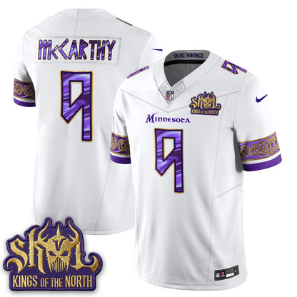 Minnesota Vikings Fangear Edition Warrior Skol Patch Vikings Font Vapor Jersey - Stitched