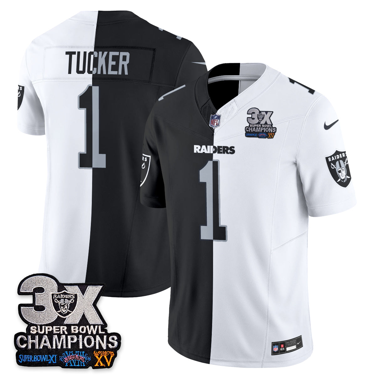 Las Vegas Raiders Split Edition Vapor Jersey - Stitched