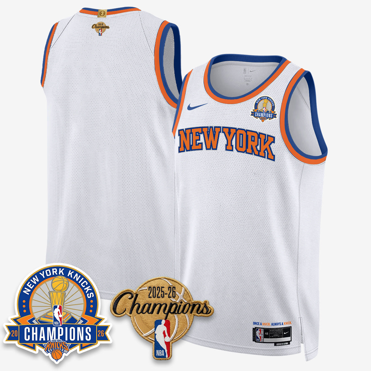 New York Knicks 2026 Basketball Champions Gold Edition Vapor Jersey- Stitched
