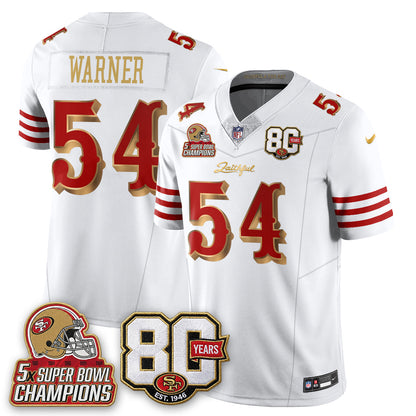 SF 80 Years & 5X Champs Rivalries Vapor Jersey - Stitched