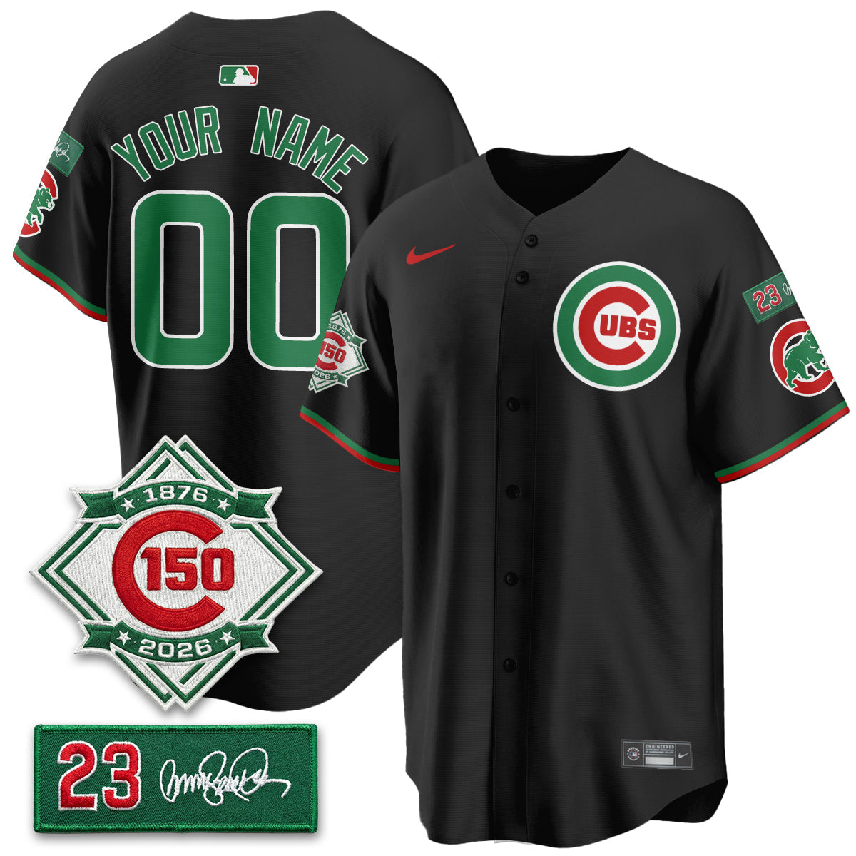 Custom CHC Limited Mexico Jersey - 150th Anniversary + Ryne Sandberg Tribute Patch Stitched