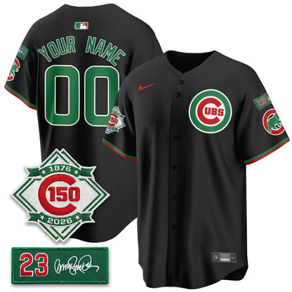 Custom CHC Limited Mexico Jersey - 150th Anniversary + Ryne Sandberg Tribute Patch Stitched