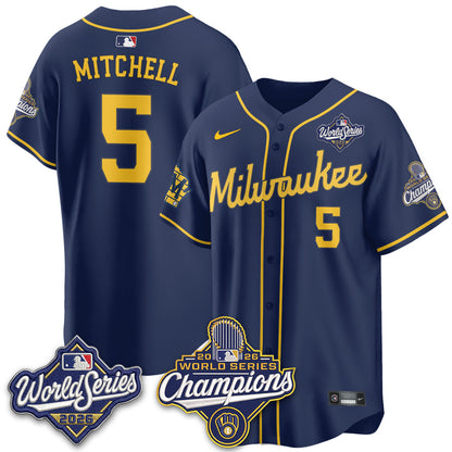 Milwaukee Brewers 2026 WS Champions Vapor Jersey - Stitched
