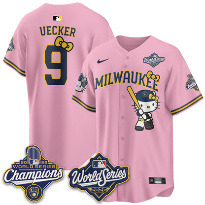 Milwaukee Brewers 2026 WS Champions x Meow KT Vapor Jersey - Stitched