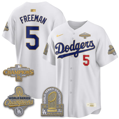 Los Angeles Dodgers 2026 NL West Champs Gold Vapor Jersey- Stitched