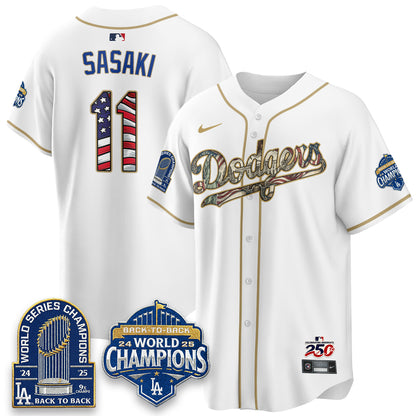 Los Angeles Dodgers 2026 Independence Day USA Vapor Limited Jersey - Stitched