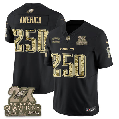 Philadelphia Eagles Salute to Service V2 Vapor Jersey - Stitched-NQD
