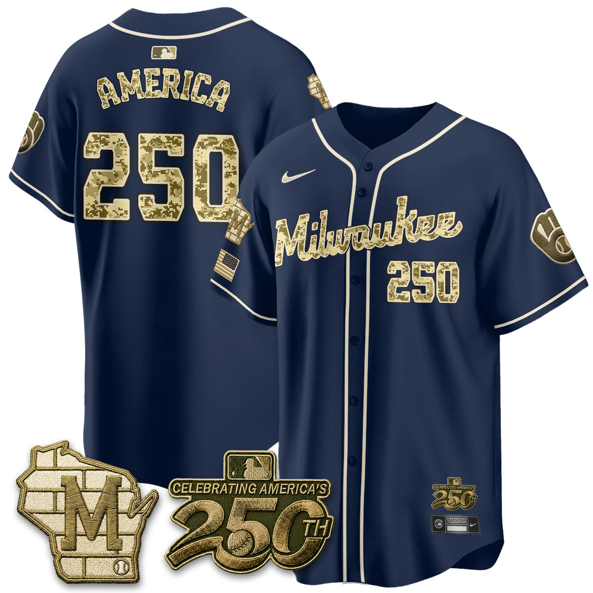 Milwaukee Brewers Armed Forces Day 2026 Vapor Limited Jersey - All Stitched
