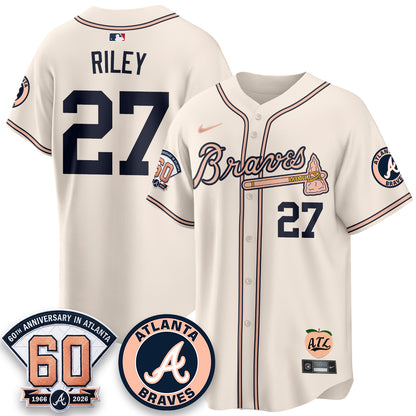 Atlanta Braves 60th Anniversary Peach Edition Vapor Premier Limited Jersey - All Stitched (1)