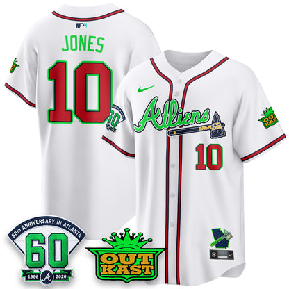 Atlanta Braves x Atliens Cool Base Galaxy Version Jersey - Stitched