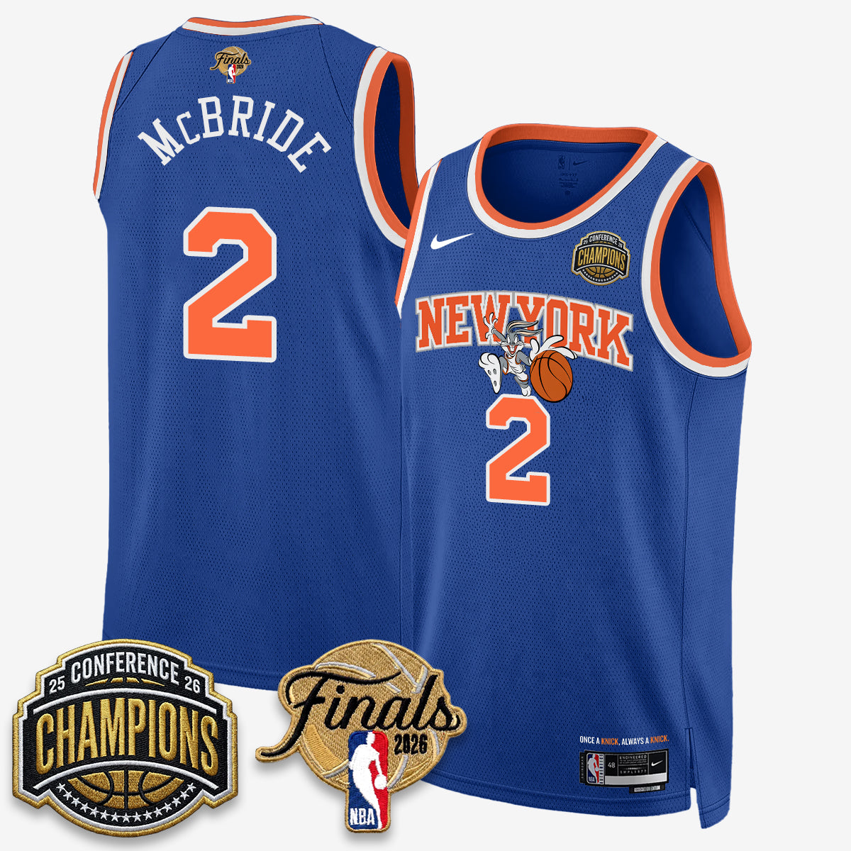 New York Knicks 2026 NBA Eastern Conference Champions x Looney Tunes Vapor Jersey V2- Stitched