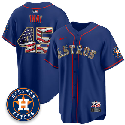 Houston Astros 2026 Independence Day USA Vapor Limited Jersey - Stitched