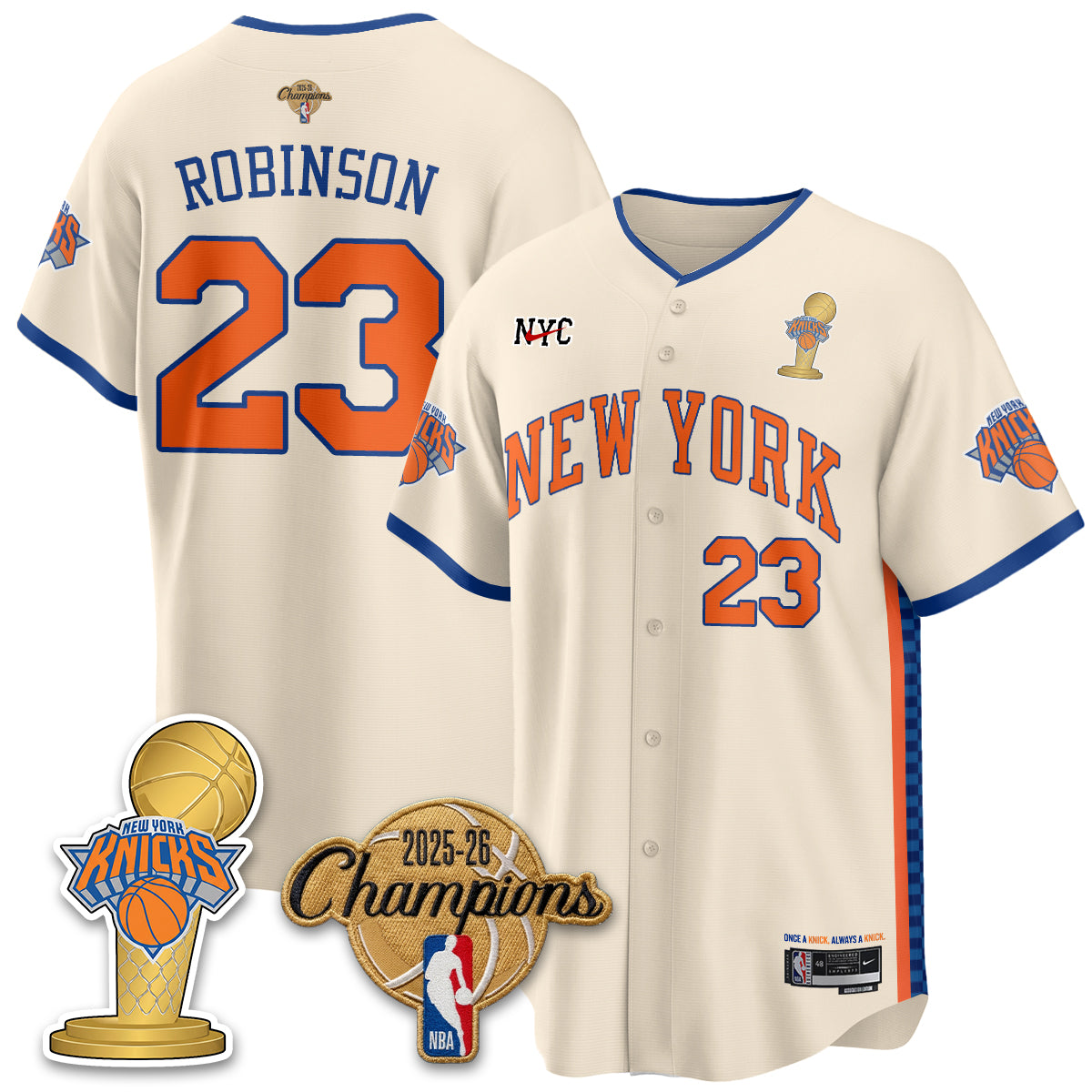 New York Knicks 2026 NBA Champions Vapor Jersey - Stitched