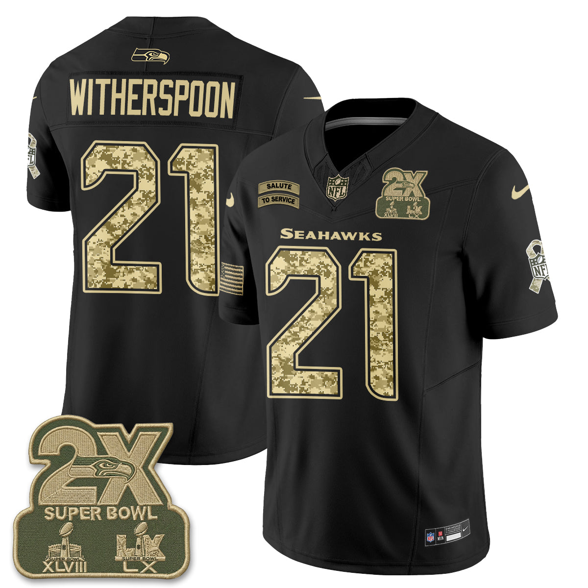 Seattle Seahawks 2026 Salute to Service Vapor Jersey - Stitched
